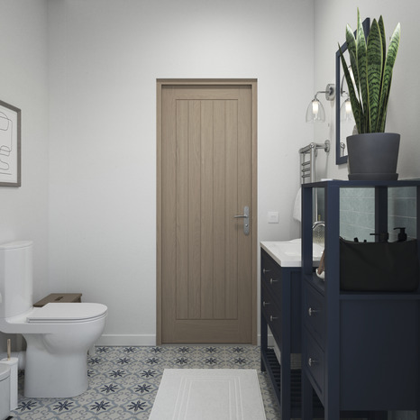 Bloc-porte cottage plaqué chêne gauche 73 cm - GoodHome - Brico Dépôt