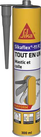 Mastic colle "Sikaflex" 11 FC+ gris béton - cartouche 300 ml - Sika - Brico Dépôt