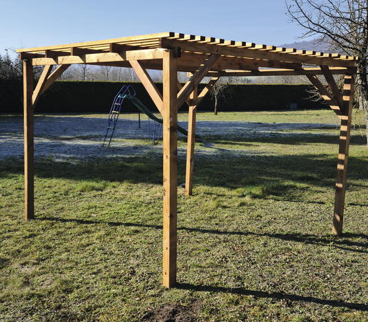 Pergola brise soleil en épicéa - L. 280 x l. 260 x H. 252 cm. - Brico Dépôt