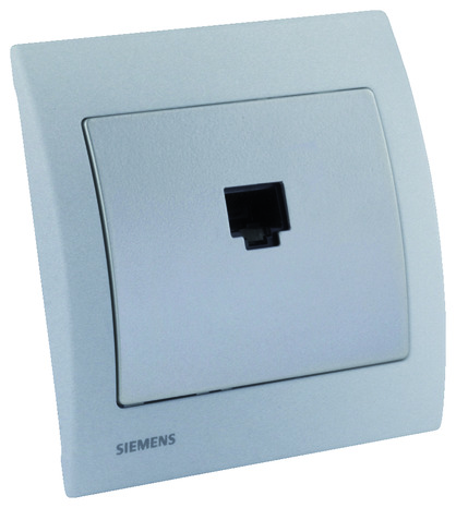 Plaque simple "Delta Iris" silver - Siemens - Brico Dépôt