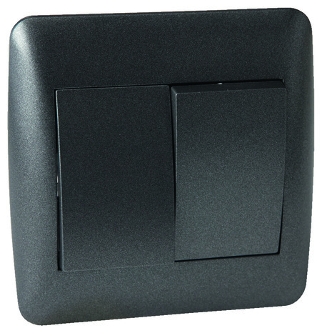 Interrupteur double va-et-vient "OME" anthracite - Brico Dépôt