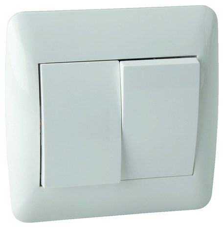 Interrupteur double va-et-vient "OME" blanc - Brico Dépôt