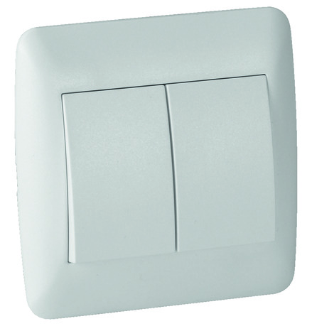 Interrupteur double va-et-vient "OME" blanc - Brico Dépôt