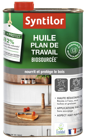Huile plan de travail incolore mat - 0,5 L - Syntilor - Brico Dépôt