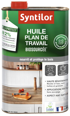 Huile plan de travail chêne mat  - 0,5 L - Syntilor - Brico Dépôt