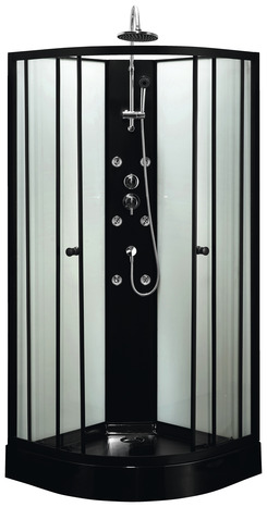 Cabine de douche hydromassante L. 85 x l. 85 cm "White and Black" - Brico Dépôt