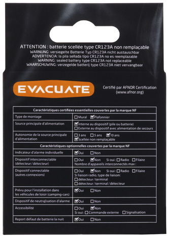 Détecteur de fumée DAAF NF  - Evacuate - Brico Dépôt