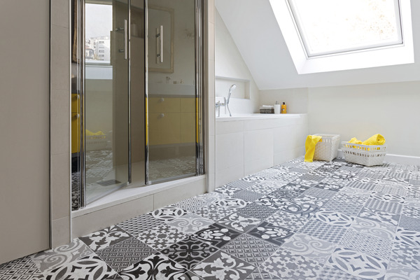 Rouleau de sol PVC "Provence noir et blanc" 4m - Gerflor - Brico Dépôt