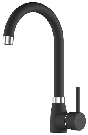 Lot évier quartz + mitigeur "Carvi" noir - Cooke and Lewis - Brico Dépôt