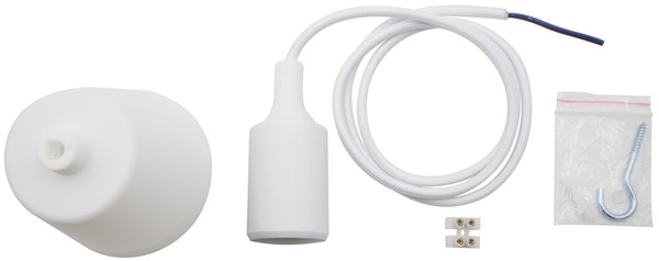 Suspension plastic blanc E27 IP20 - L. 1 m - Brico Dépôt