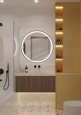 Miroir LED rond "Chicago" - Ø. 80 cm - Brico Dépôt