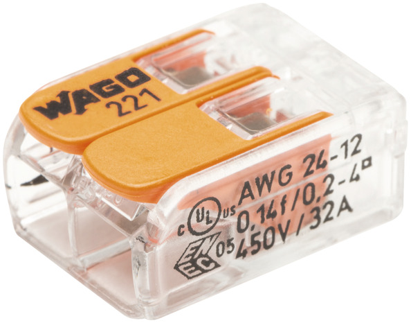 Pot mixte de 25 bornes S221 max. 85 °C - WAGO - Brico Dépôt