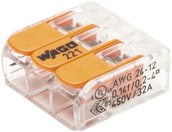 Pot mixte de 25 bornes S221 max. 85 °C - WAGO - Brico Dépôt