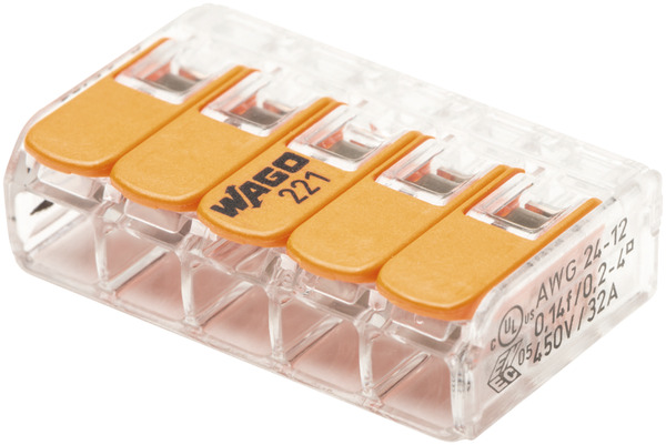 Pot mixte de 25 bornes S221 max. 85 °C - WAGO - Brico Dépôt