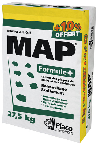 Mortier adhésif MAP - Sac de 25 kg + 2,5 kg offerts - Placoplâtre - Brico Dépôt