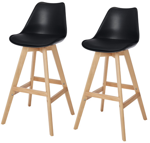 Lot de 2 tabourets de bar "Brina" noirs - Cooke and Lewis - Brico Dépôt