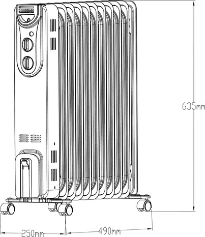 Radiateur bain d'huile blanc - 2 500 W - Brico Dépôt
