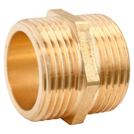 Lot de 2 mamelons laiton double Mâle 20/27 (3/4") - Somatherm - Brico Dépôt