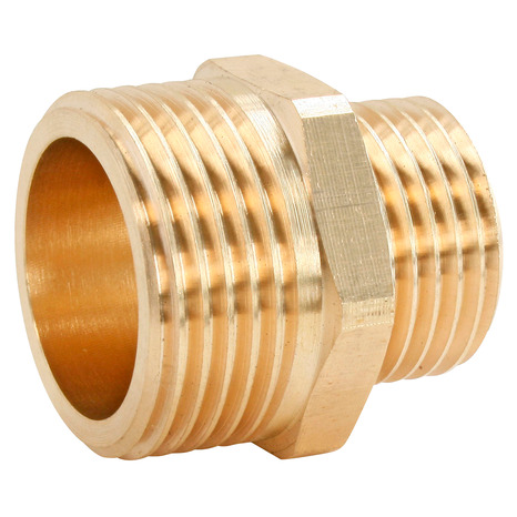 Lot de 2 mamelons réduit laiton Mâle 15/21 (1/2") - Mâle 12/17 (3/8") - Somatherm - Brico Dépôt