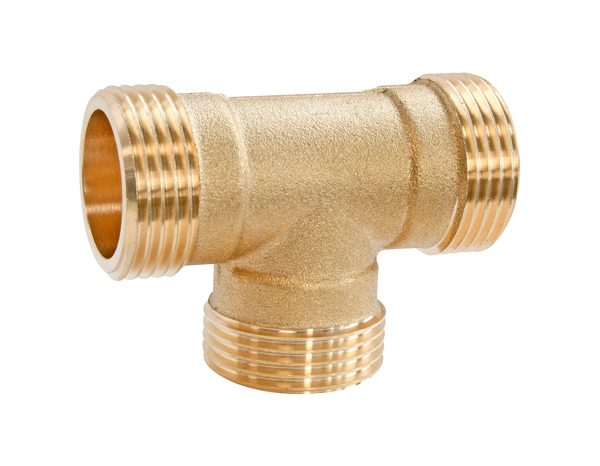 Lot de 2 tés laiton triple Mâle 15/21 (1/2") - Somatherm - Brico Dépôt