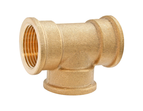 Lot de 2 tés laiton triple Femelle 12/17 (3/8") - Somatherm - Brico Dépôt