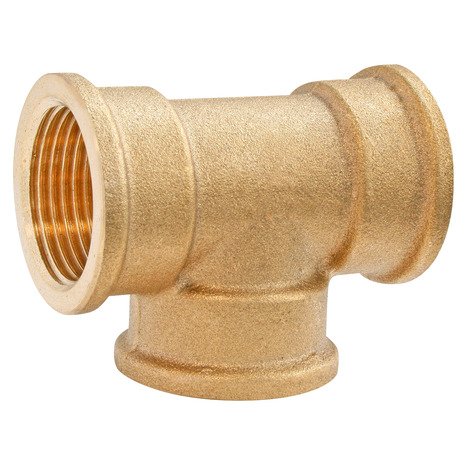 Lot de 2 tés laiton triple Femelle 20/27 (3/4") - Somatherm - Brico Dépôt