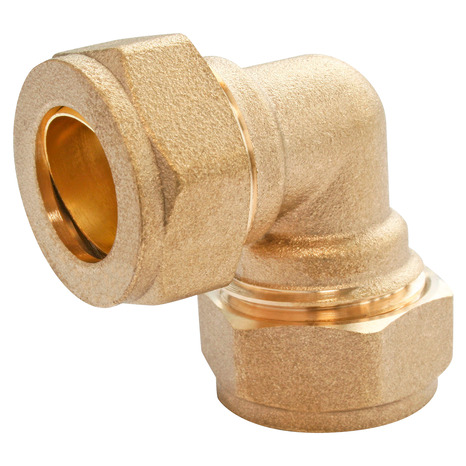 Coude égal bicône à bague laiton pour tube cuivre Ø12 - Somatherm - Brico Dépôt