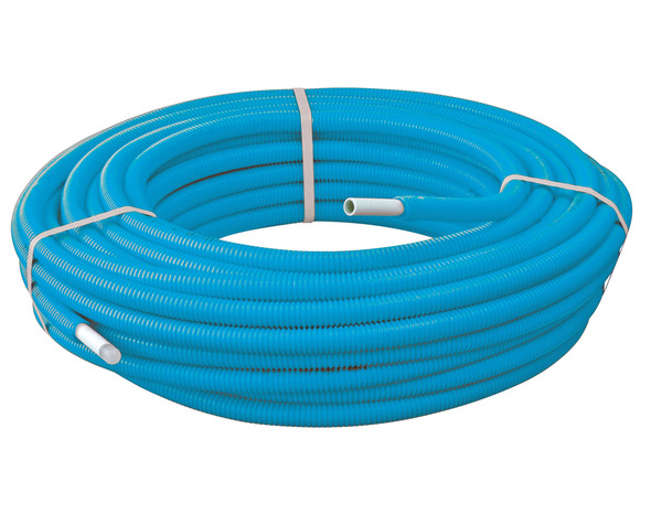 Couronne tube multicouche prégainée bleu Ø16 - 25 mètres - Somatherm - Brico Dépôt