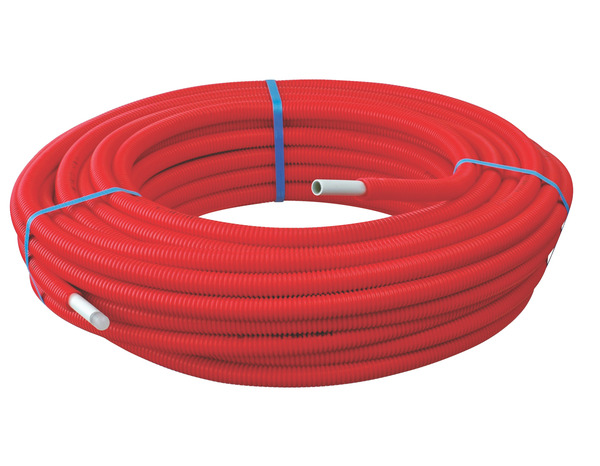 Couronne tube multicouche prégainée rouge Ø16 - 25 mètres - Somatherm - Brico Dépôt