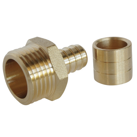 Lot de 2 raccords droit à glissement pour tube PER Ø12 - droit mâle 15/21 (1/2") - Somatherm - Brico Dépôt