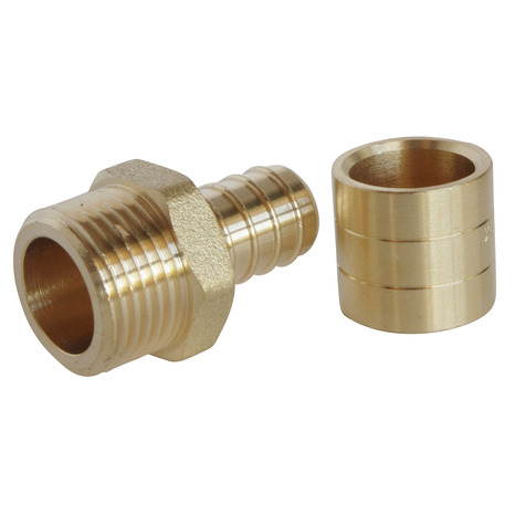 Lot de 2 raccords droit à glissement pour tube PER Ø12 - droit mâle 12/17 (3/8") - Somatherm - Brico Dépôt