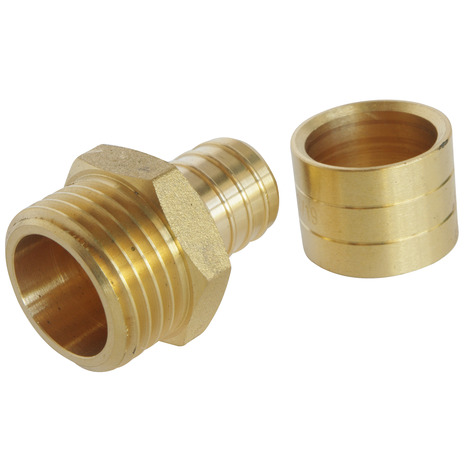 Lot de 2 raccords droit à glissement pour tube PER Ø16 - droit mâle 15/21 (1/2") - Somatherm - Brico Dépôt