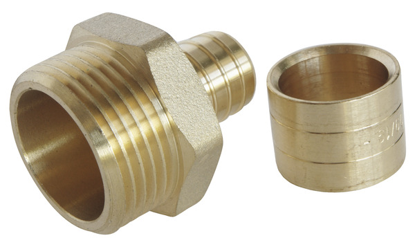 Lot de 2 raccords droit à glissement pour tube PER Ø16 - droit mâle 20/27 (3/4") - Somatherm - Brico Dépôt