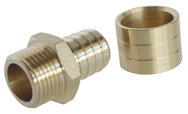 Lot de 2 raccords droit à glissement pour tube PER Ø16 - droit mâle 12/17 (3/8") - Somatherm - Brico Dépôt