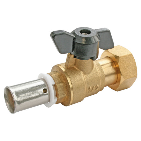 Mini vanne à sphère à sertir pour PER Ø12 - sortie femelle 15/21 (1/2") - Somatherm - Brico Dépôt