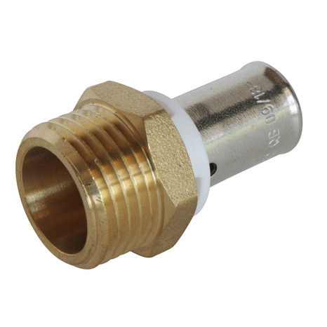 Raccord droit à sertir pour tube PER Ø12 - droit mâle 15/21 (1/2") - Somatherm - Brico Dépôt