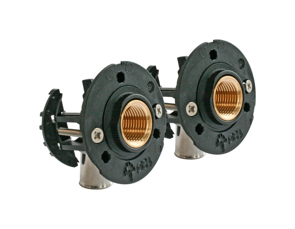 Fixation pour robinetterie Bain Douche pour PER Ø12 raccord à sertir sortie femelle 15/21 (1/2") - Somatherm - Brico Dépôt