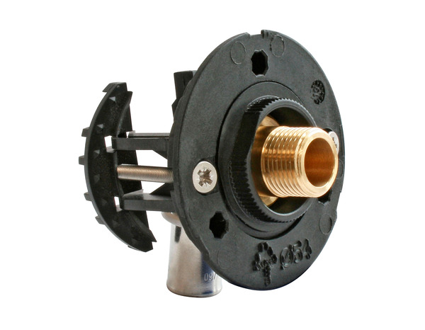 Fixation pour robinetterie de WC pour PER Ø12 raccord à sertir sortie mâle 12/17 (3/8") - Somatherm - Brico Dépôt