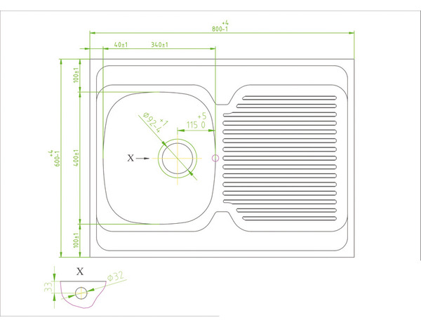 Évier de cuisine inox "MAYR" - 1 cuve - Brico Dépôt