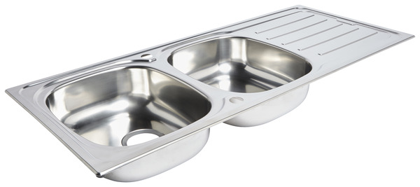 Évier inox " nakaya" - 2 cuves - Cooke and Lewis - Brico Dépôt