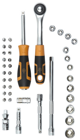 Coffret à douilles 1/4" - 40 pièces - MAGNUSSON - Brico Dépôt