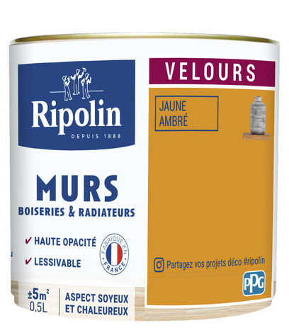Peinture intérieur Velours 0,5 L Jaune ambre - Ripolin - Brico Dépôt