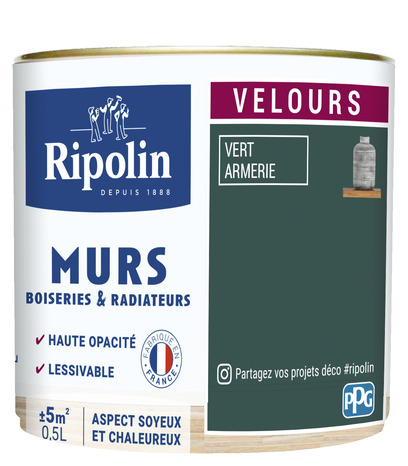 Peinture intérieur Velours 0,5 L Vert armerie - Ripolin - Brico Dépôt