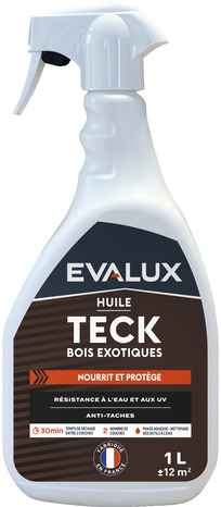 Huile teck bois exotiques incolore 1 L - Evalux - Brico Dépôt