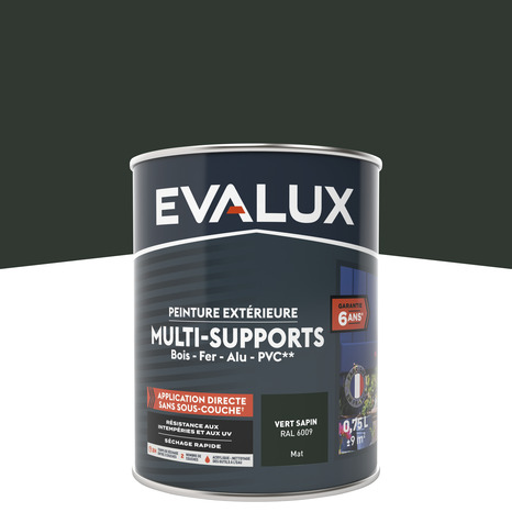 Peinture extérieure Satin multi supports 0,75 L vert sapin - Evalux - Brico Dépôt