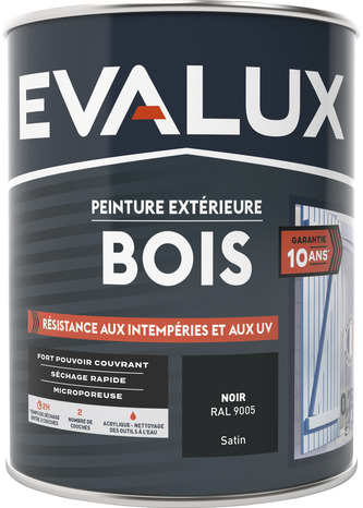 Peinture extérieur bois 0,75 L noir satin - Evalux - Brico Dépôt