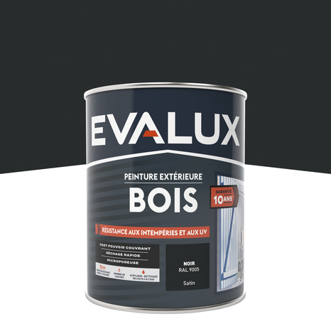 Peinture extérieur bois 0,75 L noir satin - Evalux - Brico Dépôt