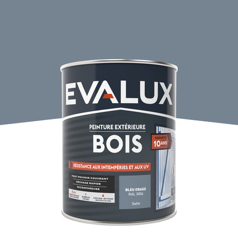 Peinture extérieur bois 0,75 L bleu orage satin - Evalux - Brico Dépôt