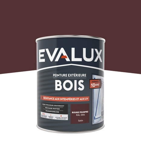 Peinture extérieur bois 0,75 L pourpre satin - Evalux - Brico Dépôt