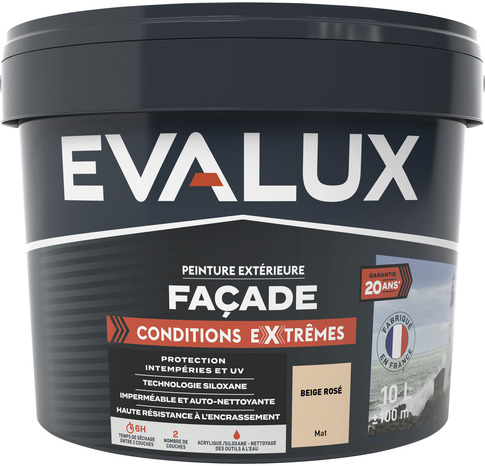Peinture façade extrême10 L beige rose mat - Evalux - Brico Dépôt